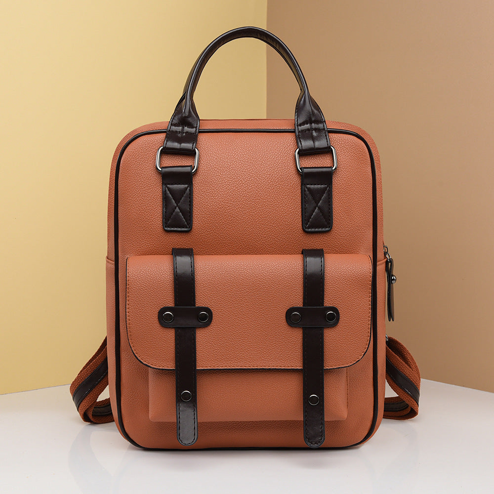 Strukturierter Leder Rucksack Brehn