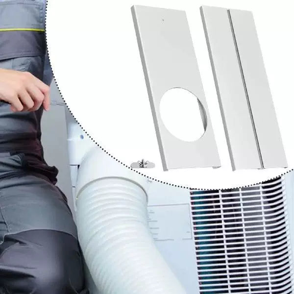 Unisex Einheitsgröße tragbare Klimaanlage Fensterbelüftungsplatte Adapter mit kreisförmigem Abluftausschnitt und verstellbarem Schiebepanel Brehn