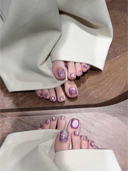Glitzerndes Pediküre-Nagelset