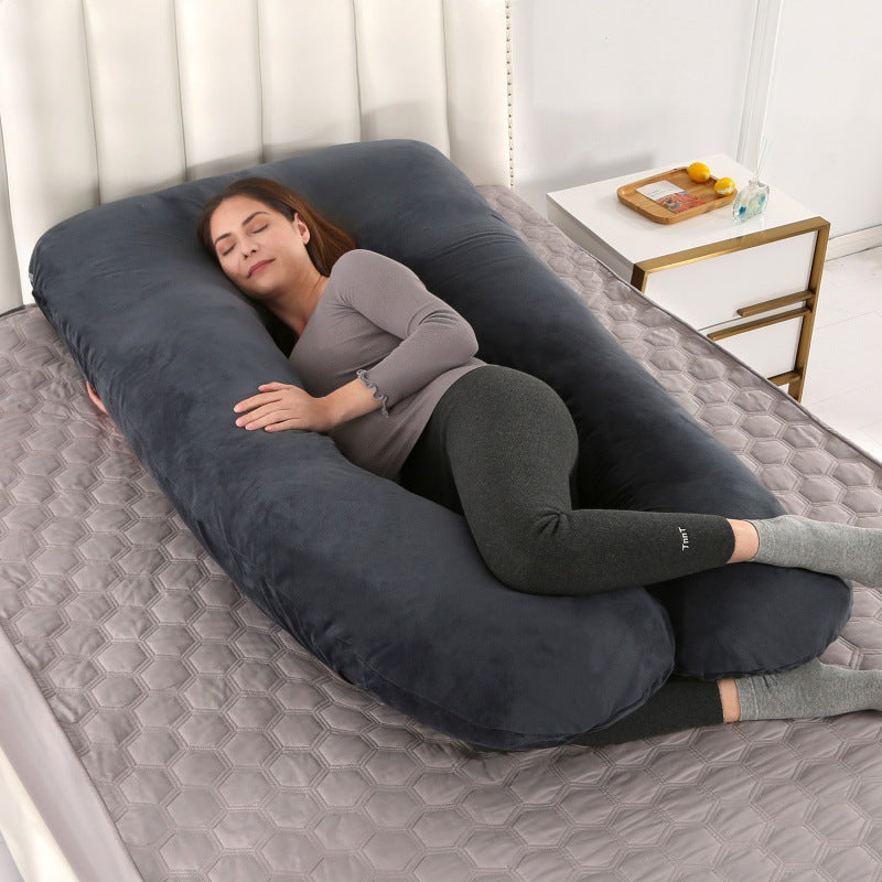 ergonomisches U-förmiges Ganzkörper-Schwangerschaftskissen mit abnehmbarem waschbarem Veloursbezug und verstellbarem Innenteil Brehn