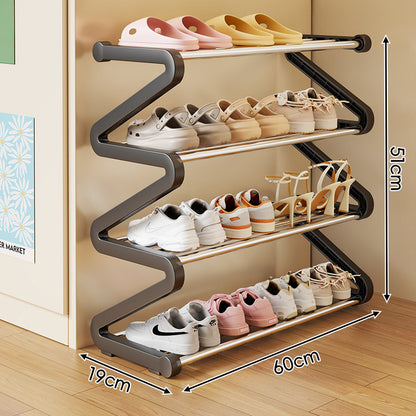 Kompakter Z-förmiger Multi-Tier platzsparender Schuhregalorganisator