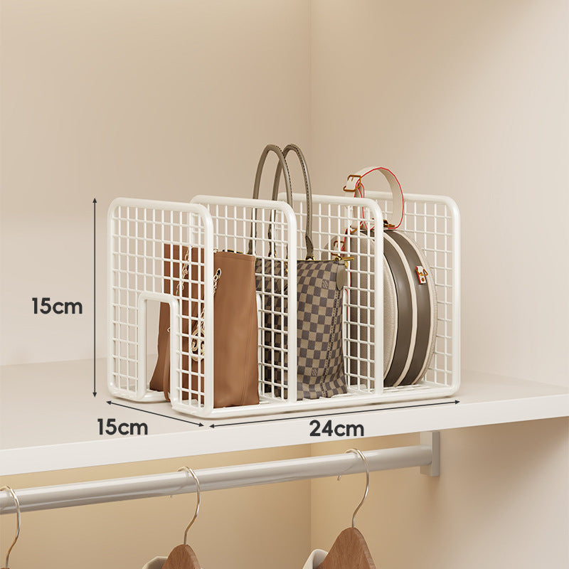 Verstellbarer Drahtgitterregal-Trenner und Handtaschen-Organizer