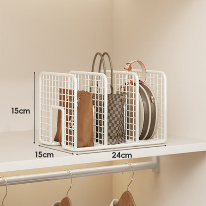 Verstellbarer Drahtgitterregal-Trenner und Handtaschen-Organizer