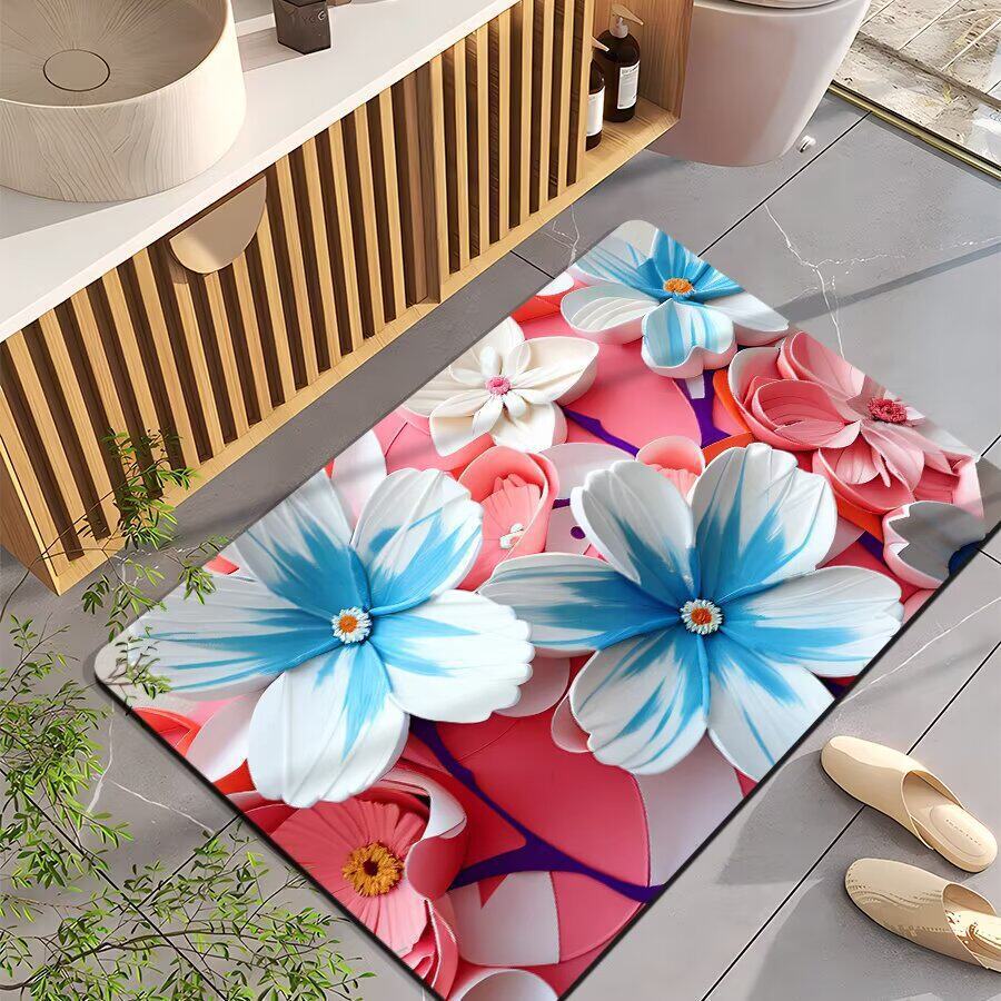 Blumenmotiv Rutschfeste Badematte Brehn