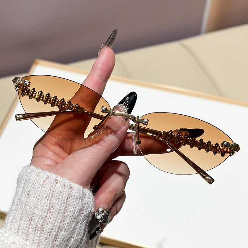 Damen modische Brille mit elegantem goldenen Rahmen Brehn