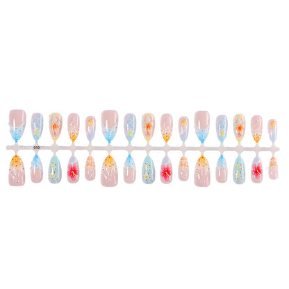 Kreatives Kunstnagel-Set mit floralem Design Brehn