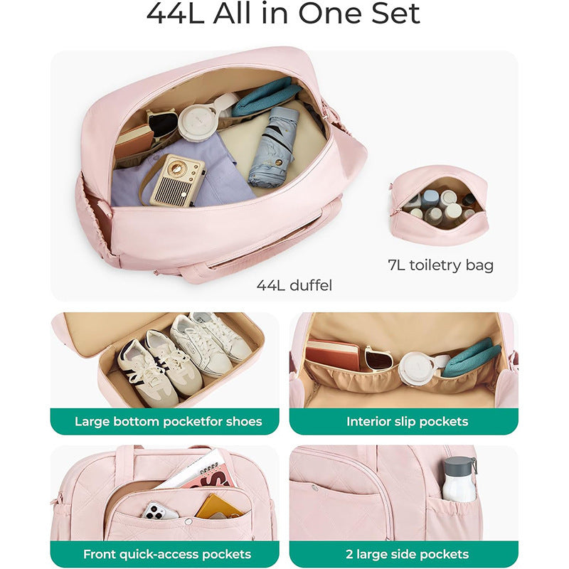 Multifunktionale Quilted Reisetasche mit Abnehmbarem Kosmetikbeutel Brehn