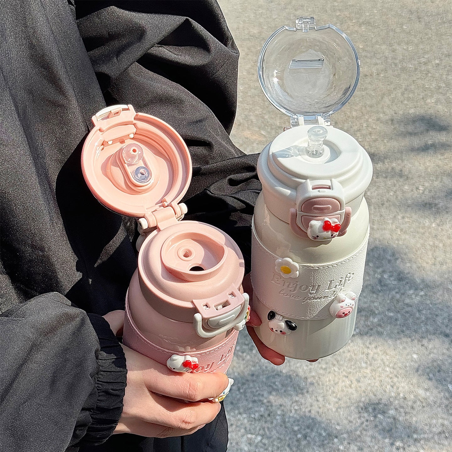 Damen multifunktionale Trinkflasche mit kreativen Silikon-Elementen Brehn