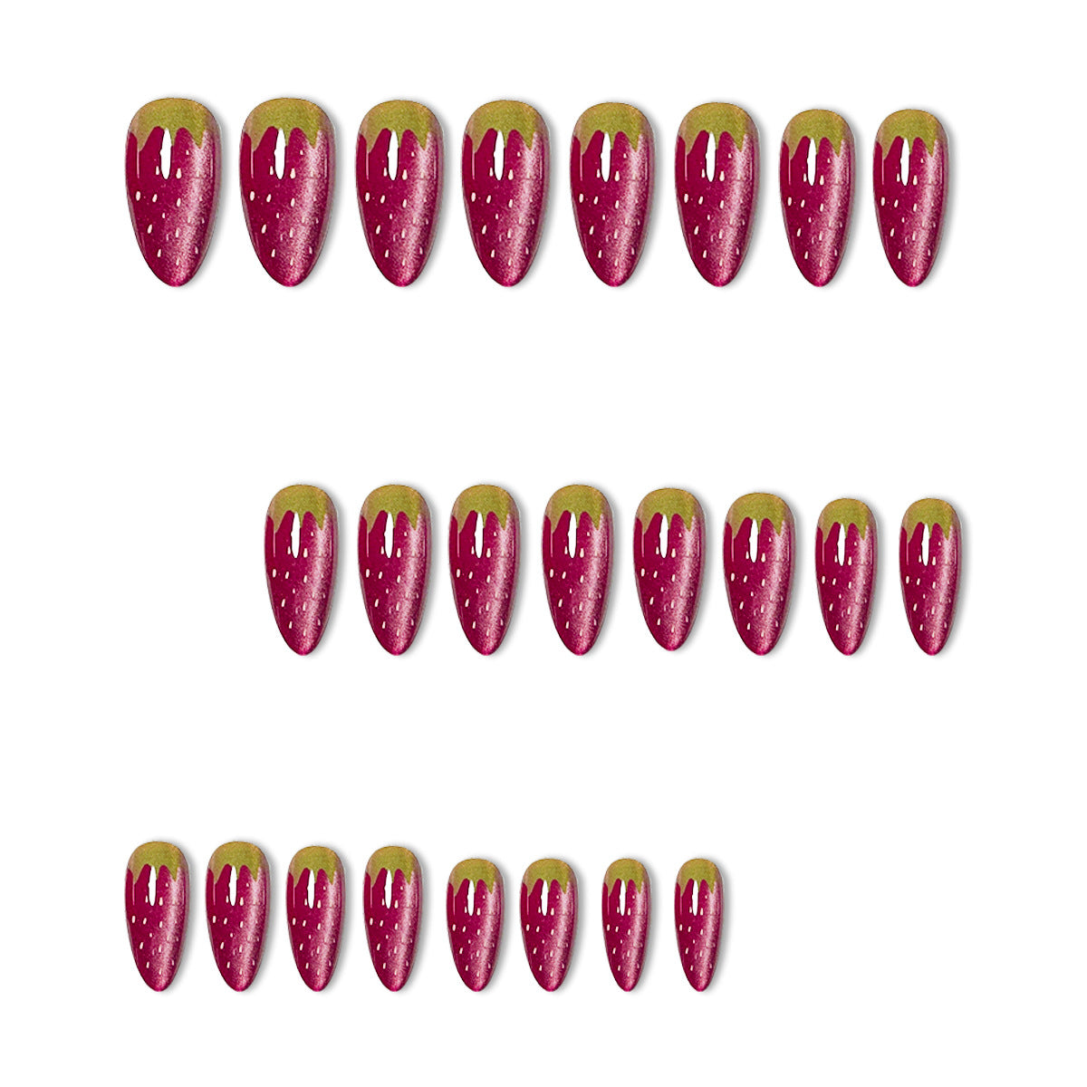 Erdbeer-Themen-Acryl-Nagelverzierungen Brehn
