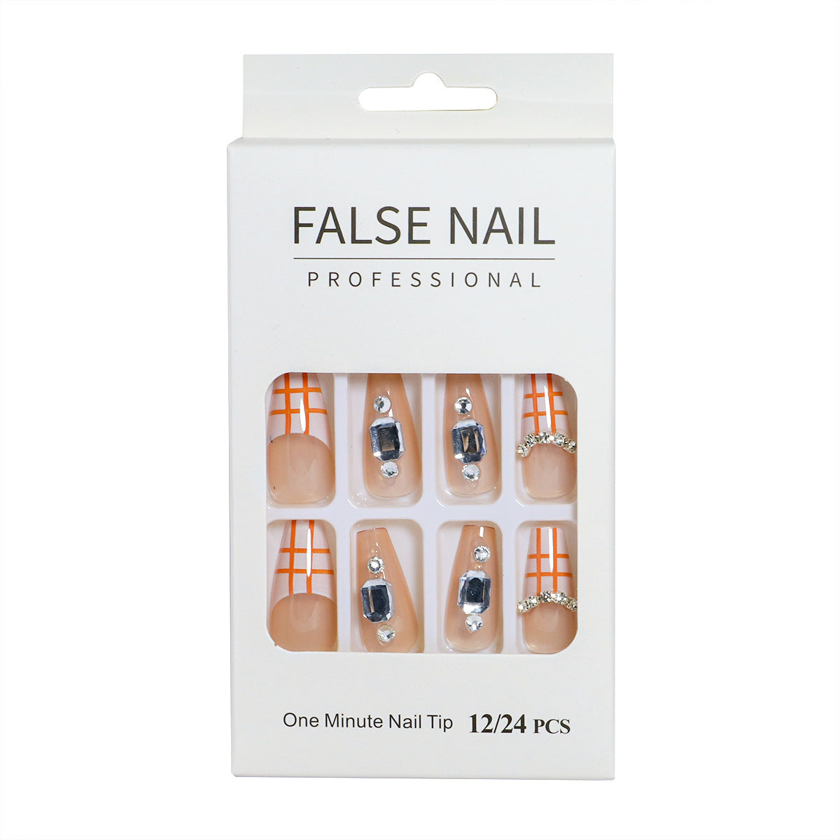 Dekorativer Press-On-Nagelset mit 3D-Akzenten Brehn