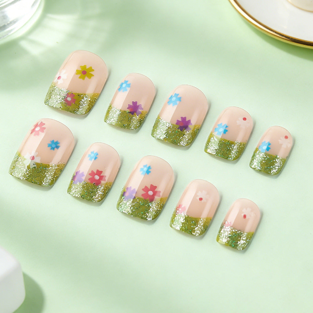 Floral Glitter Tipp Nagelkunst Design Brehn