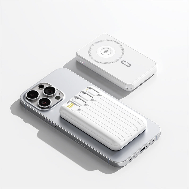 Kompakte Powerbank mit Integriertem Ladekabel und Schnellladefunktion Brehn