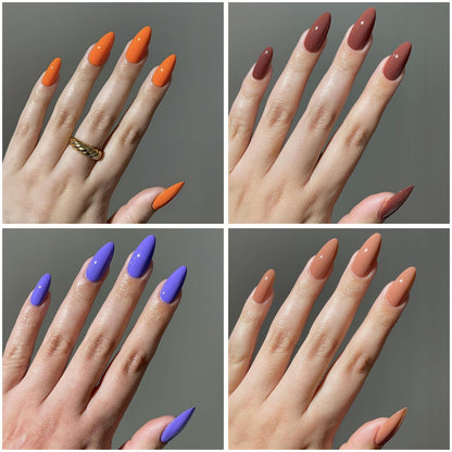 Kunstnagelset mit eleganten Stiletto-Spitzen und mattem Finish Brehn