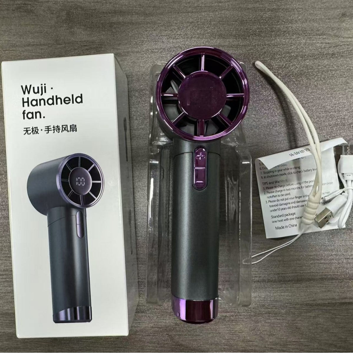 Damen Tragbarer Mini Ventilator mit USB-Ladefunktion und variabler Geschwindigkeitsregelung Brehn