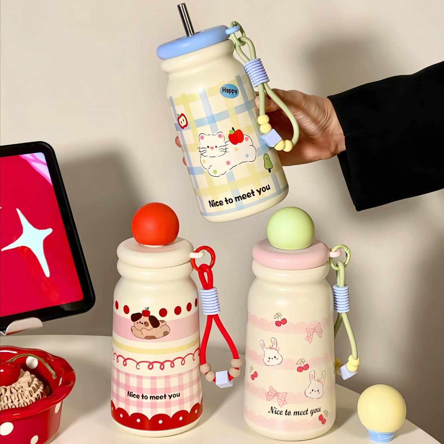 Damen Isoliertrinkflasche mit verspieltem Hundemotiv Brehn
