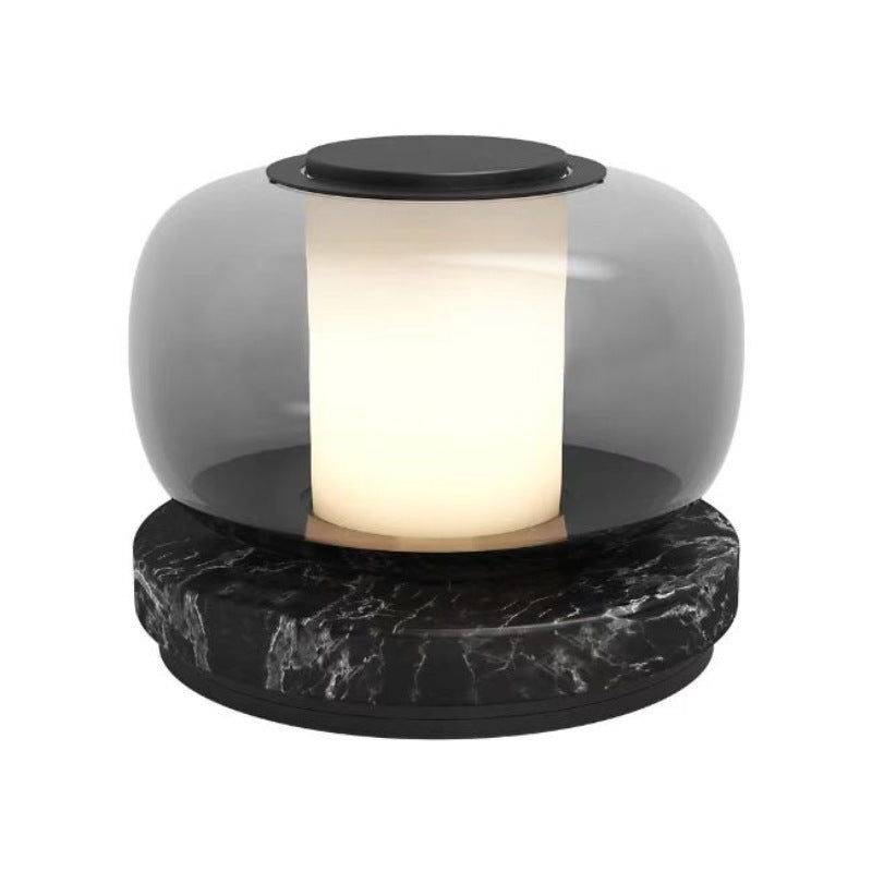 Moderne Glas- und Marmor-Tischlampe