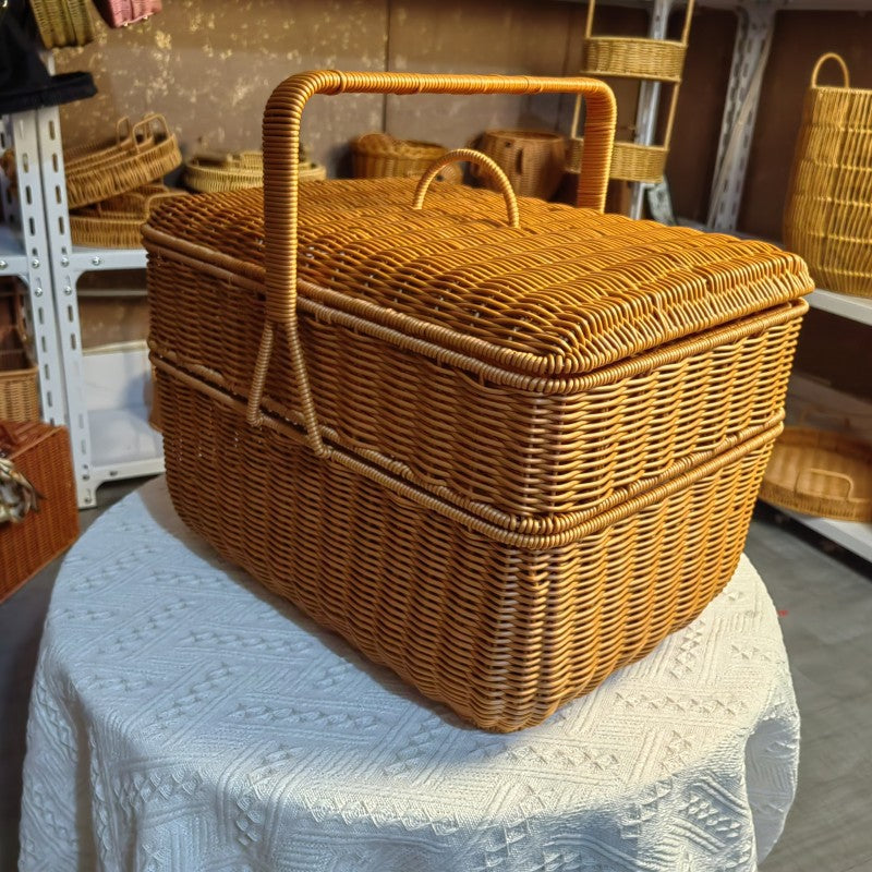 Damen Vintage Aufbewahrungskorb mit zwei Fächern Brehn