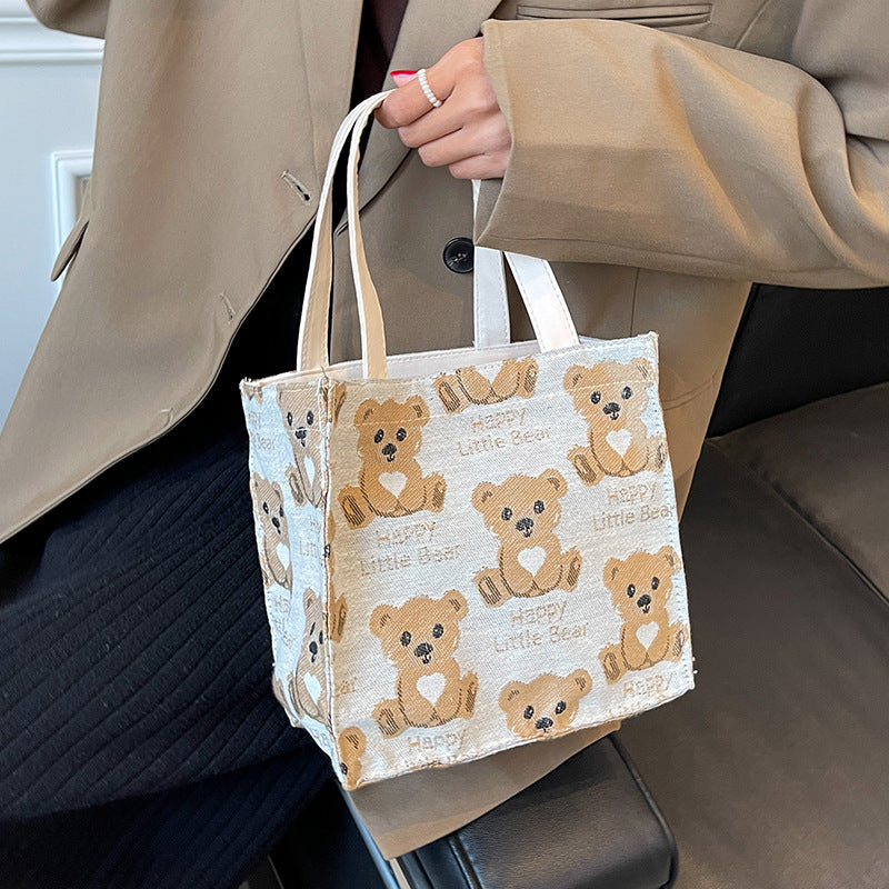 Niedliche Bären-Print-Canvas-Tasche