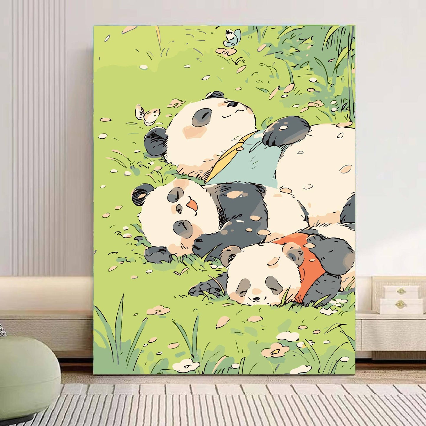 Verspielt Panda Illustration Leinwandkunst Brehn