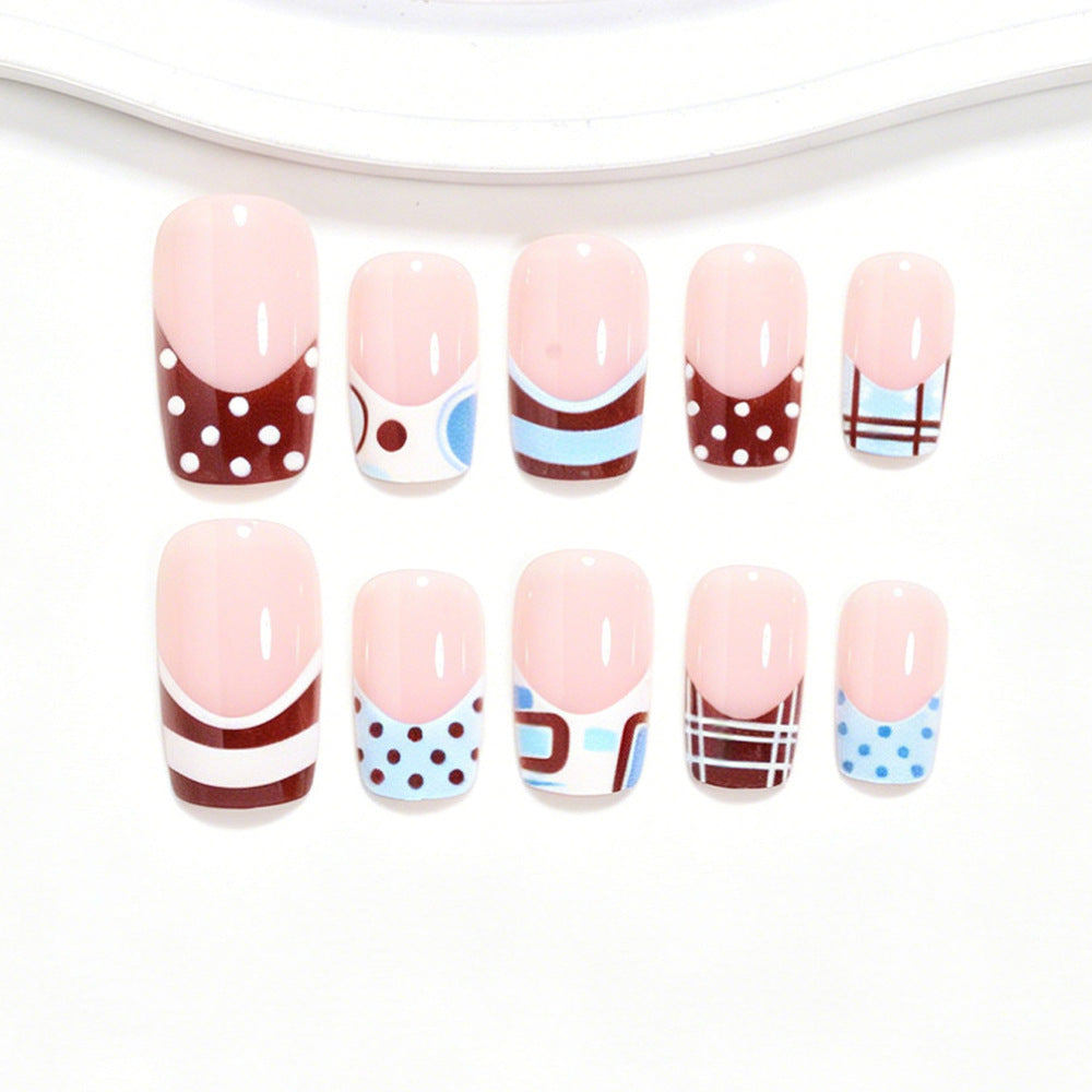 Künstlerisches French Tip Nageldesign Brehn 1788858466
