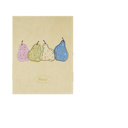 Illustrated Multi-Color Apple Print Cotton-Linen Wall Tapestry Panel