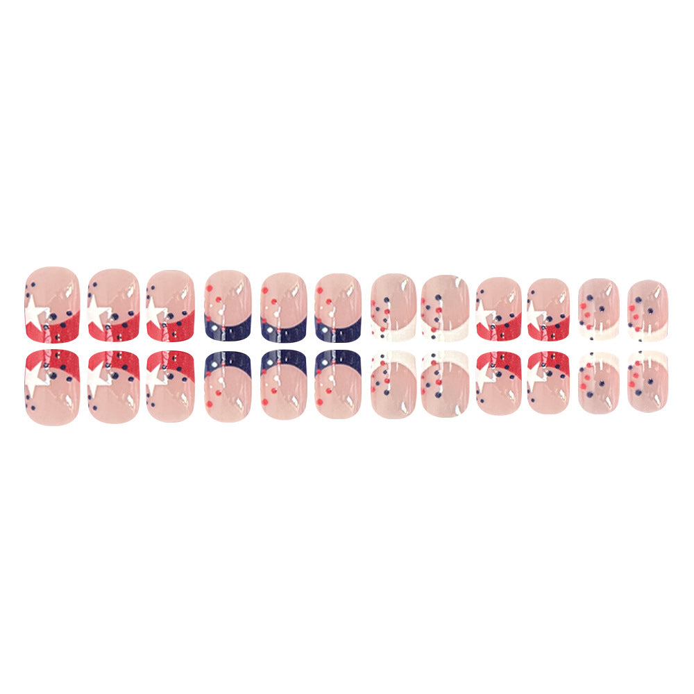 Dekoratives Press-On Nagelkunstset mit Stern- und Streifendesigns Brehn