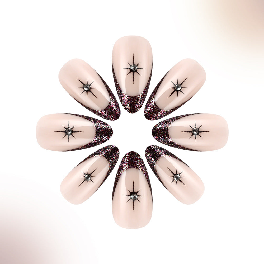 Glamourös Star-Beschmückte Französische Tip Nagelkunst Brehn