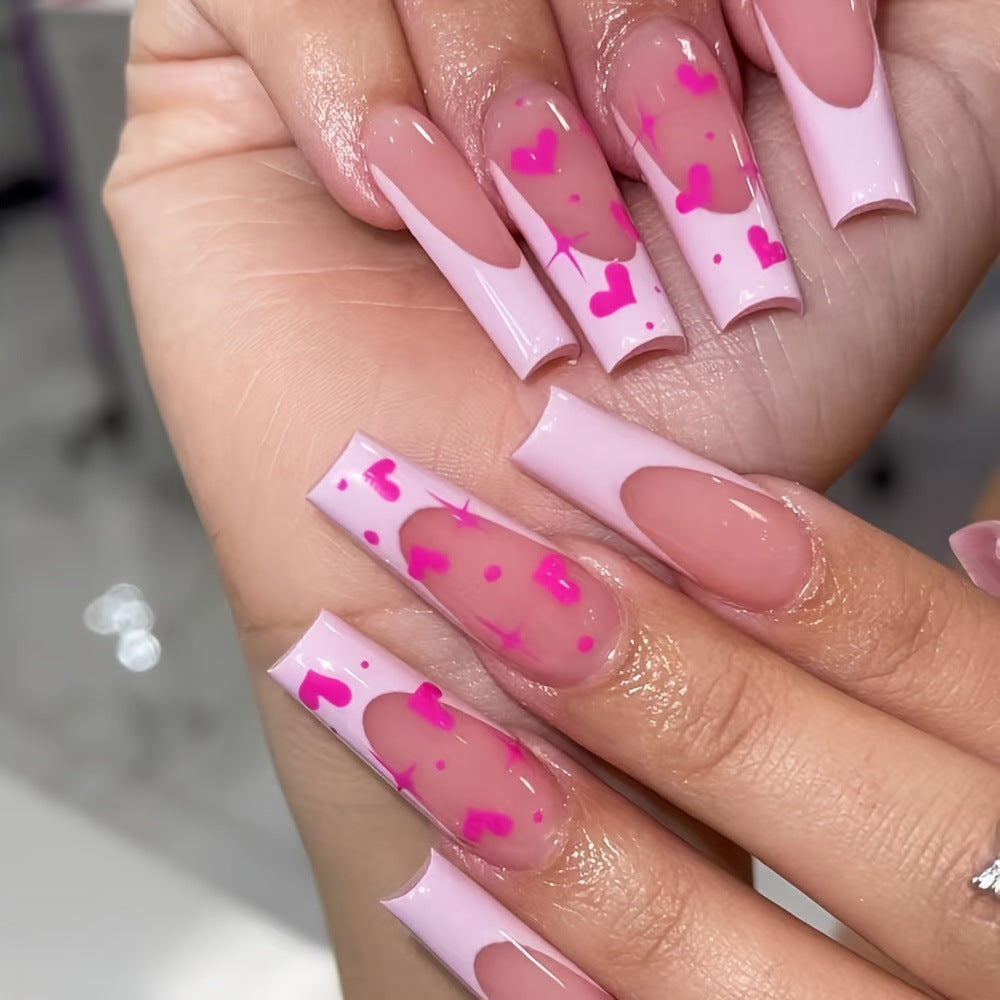 Dekorative Herz-Themen Press-On Nagelkunst Brehn
