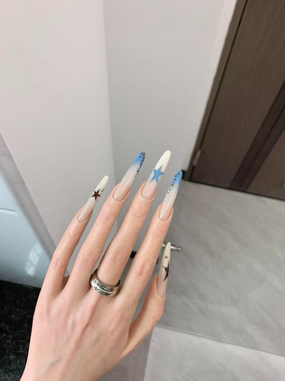 Stern Akzentuierte Stiletto Nagelkunstverlängerungen