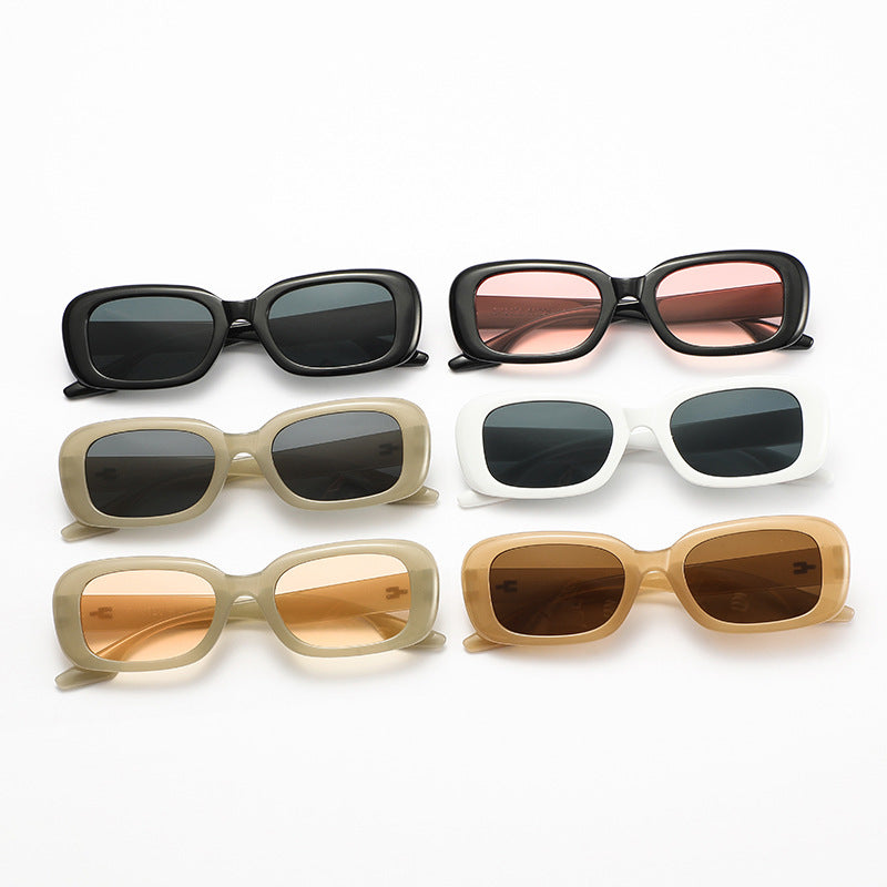 Damen modische quadratische Sonnenbrille mit breitem Rahmen und UV-Schutz Brehn