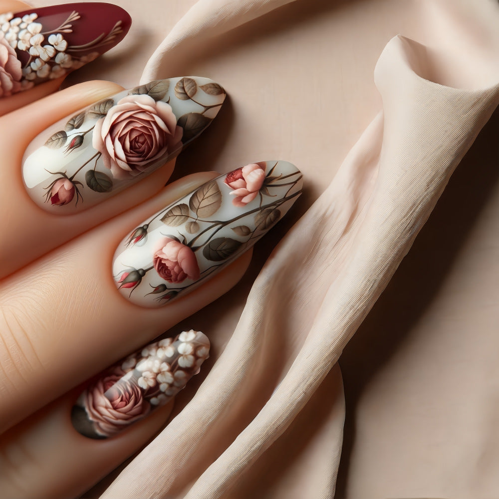 Kunstnägel im eleganten Rosen-Design Brehn