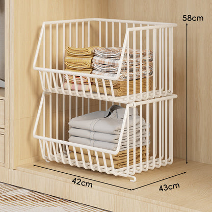 Drei-Tier Stapelbarer Draht Kleiderschrank Korb Organizer