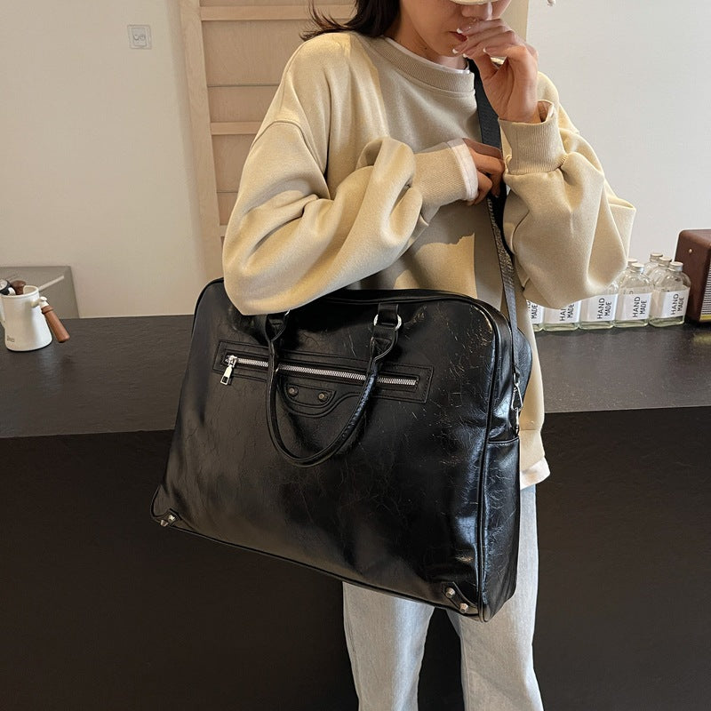 Luxuriöse vintage-inspirierte Leder-Duffle- Tasche Brehn