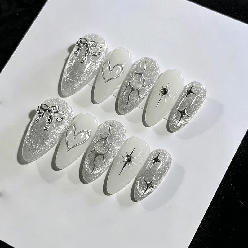 Glitzerndes dekoratives Press-On-Nagelset Brehn