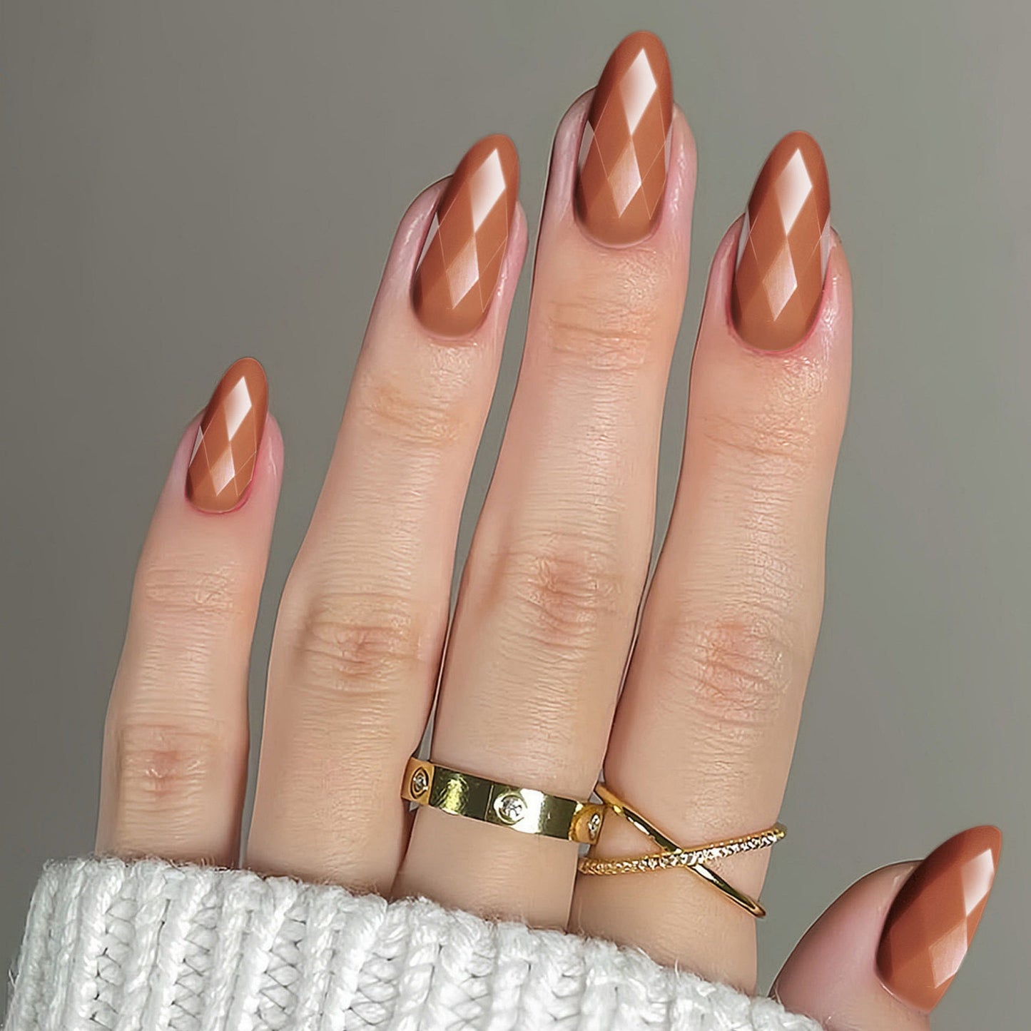 Diamantförmige Glänzende Nail Extensions Brehn