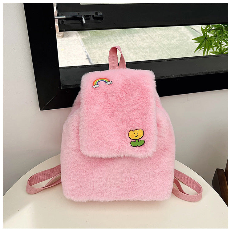 Plüsch Rucksack mit Bunten Applikationen Brehn