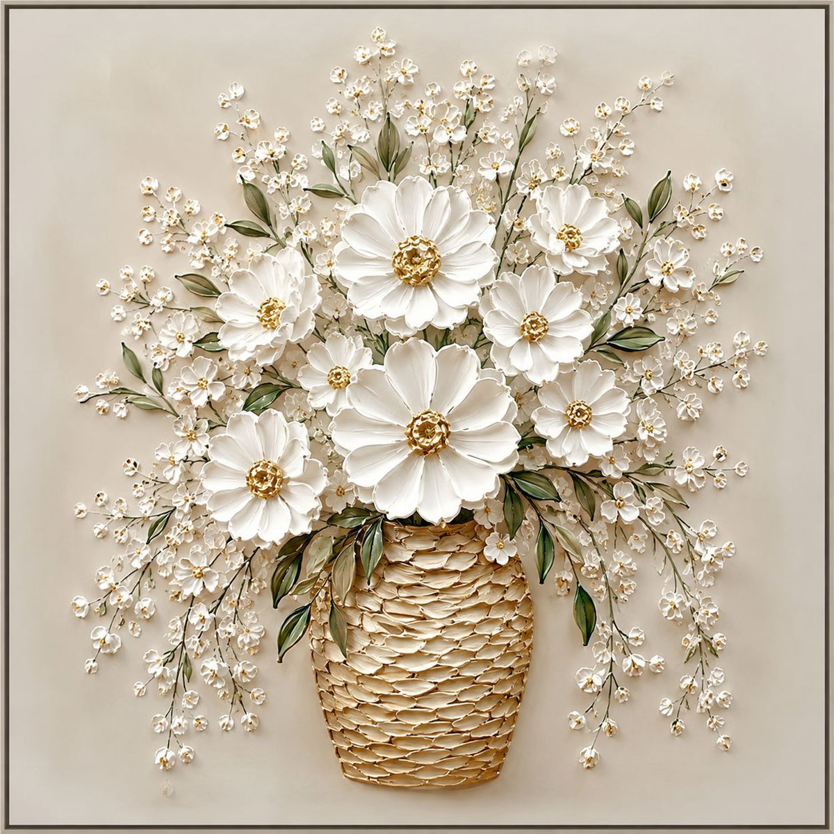 Florale Relief Wandkunst