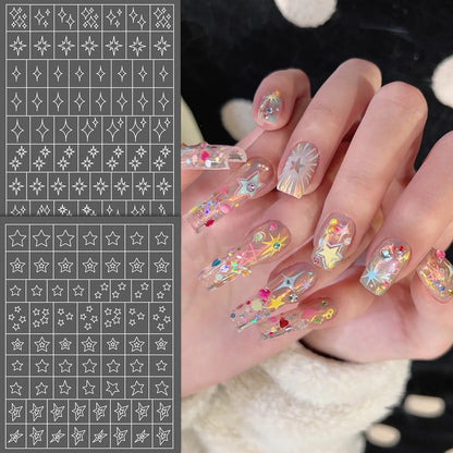 Schmetterlings-Nagelkunst-Schablonenblatt