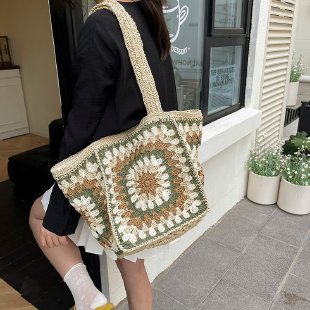 Handgefertigte Strandtasche Im Geometrischen Design Brehn