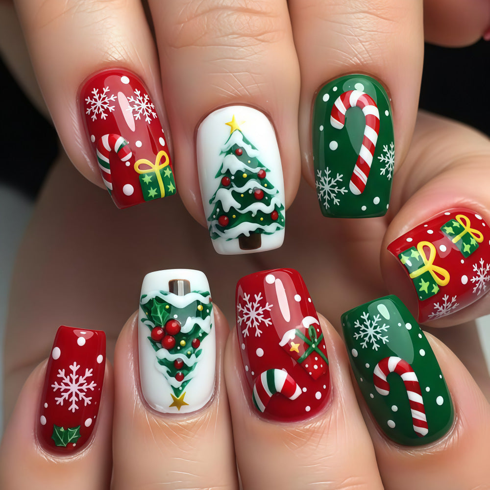 Kunstnägel mit Festlichen Weihnachtsmotiven Brehn