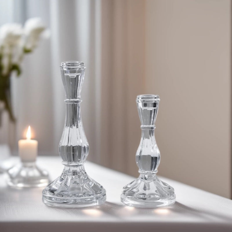 Rippenförmiger Kristallglas-Teelichthalter Brehn