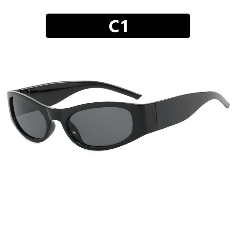 Damen sportliche Sonnenbrille mit breitem Rahmen und UV-Schutz Brehn