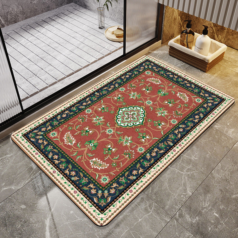 Floral-Patterned Luxury Bath Mat Brehn