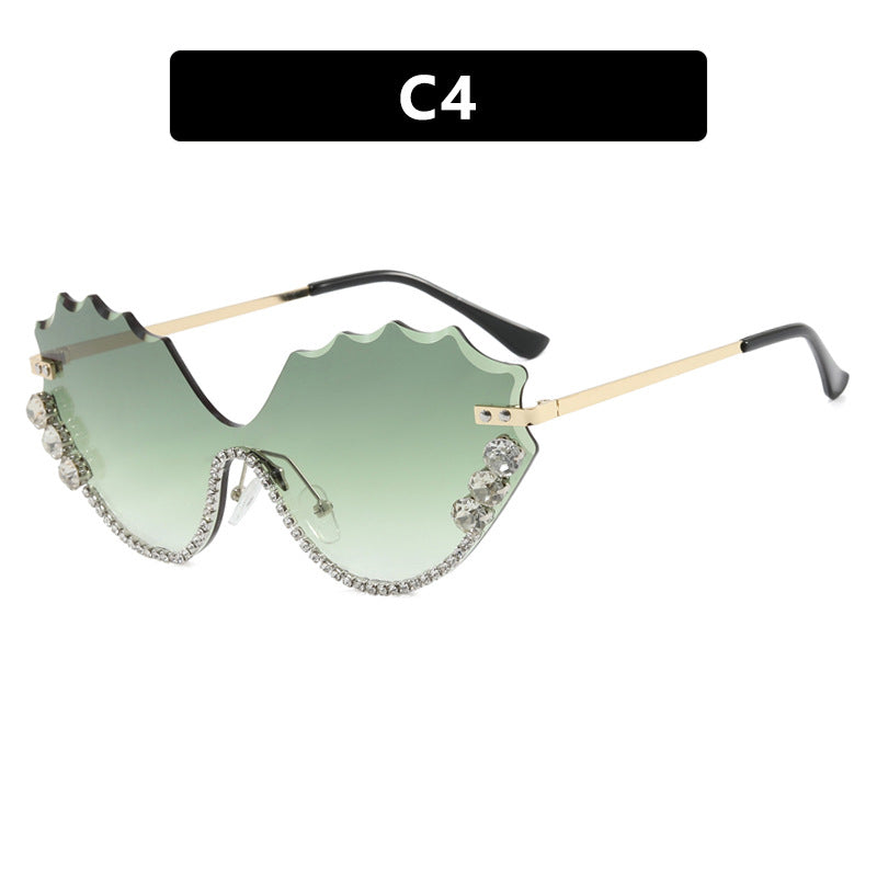 Damen extravagante Sonnenbrille mit glitzerndem Akzent und einzigartigem Design Brehn