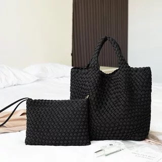 Geflochtene Handtasche mit Abnehmbarer Clutch Brehn