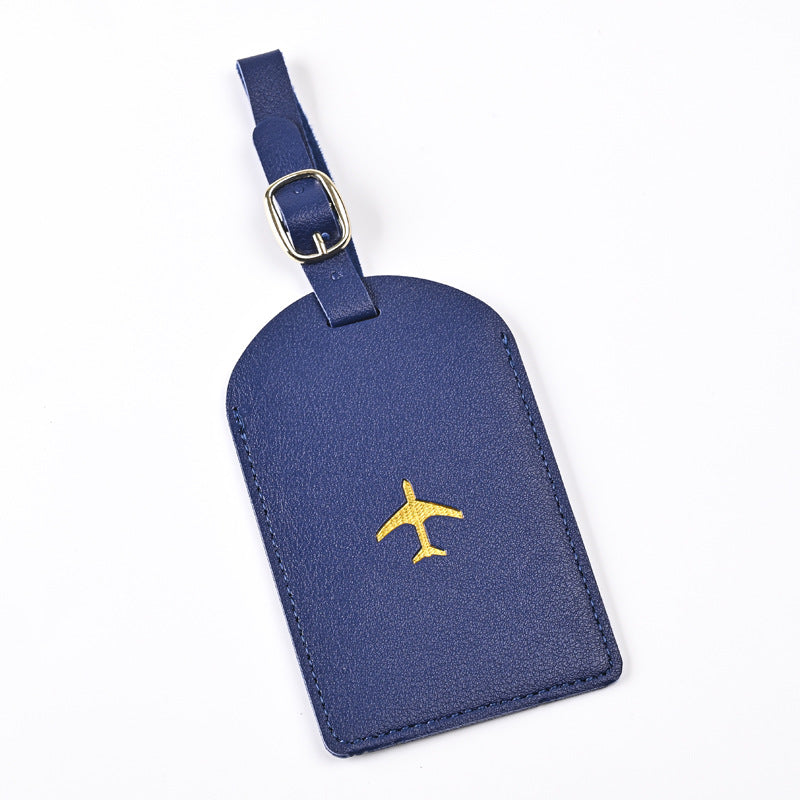 premium leder gepäckanhänger mit verstellbarem schnallenriemen und geprägtem flugzeug Brehn
