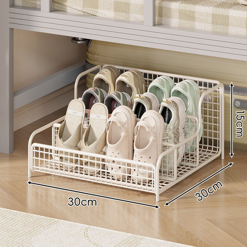Kompakter drei-reihiger Low-Profile Draht-Schuh-Organizer-Regal