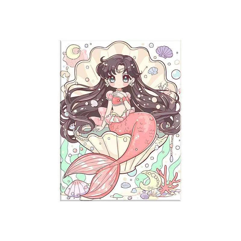Anime-inspirierte Meerjungfrau Illustrationsleinwandkunst Brehn