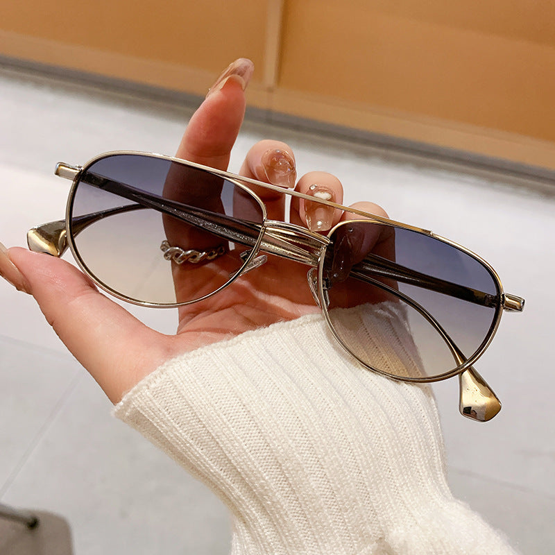 Damen modische Piloten-Sonnenbrille mit elegantem Goldrahmen Brehn