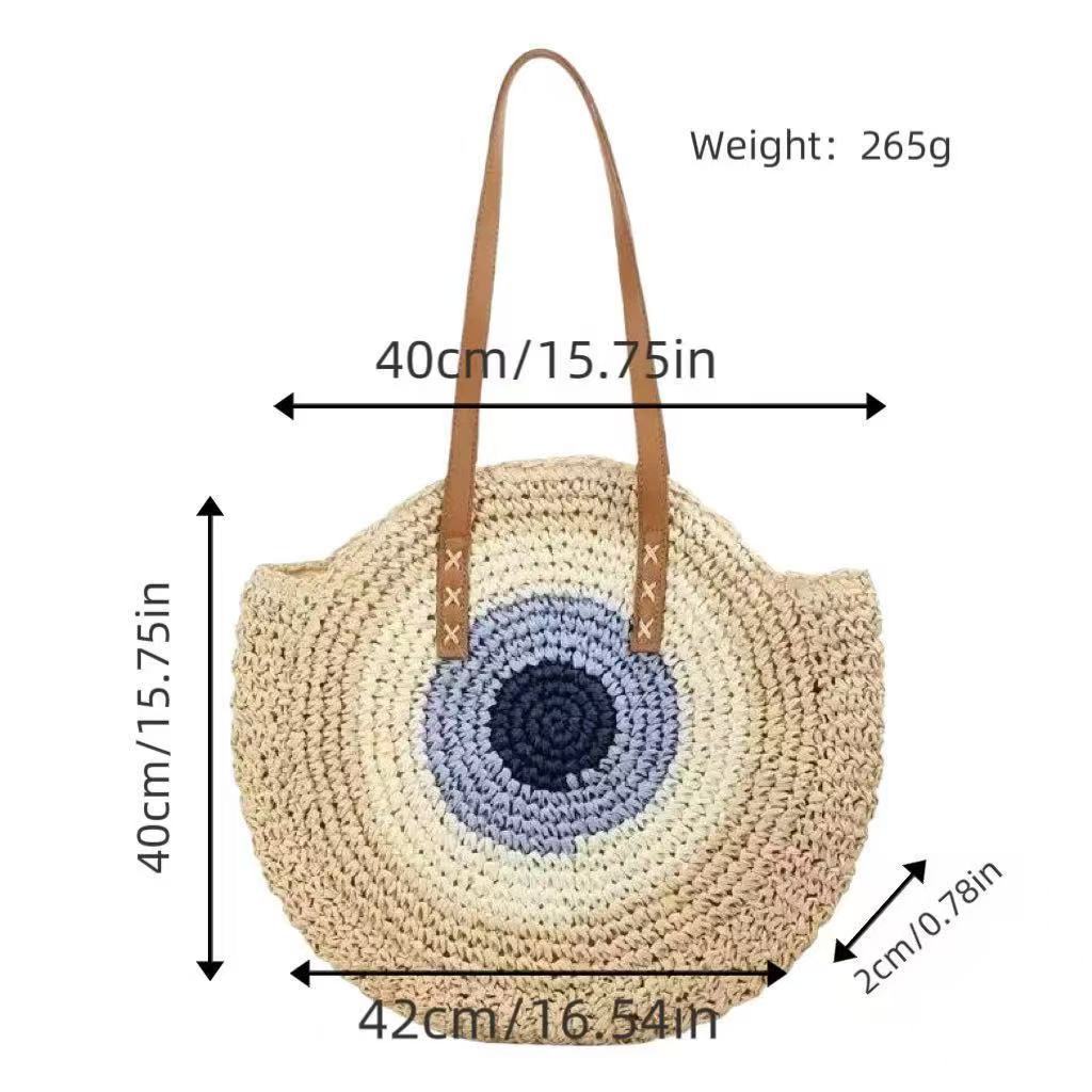 Handgefertigte Basttasche mit Auffälligem Farbverlauf Brehn